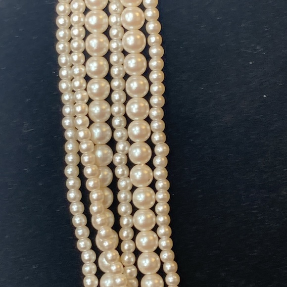 18" Multi Strand Small Beaded Faux Pearl Necklace - Picture 6 of 10